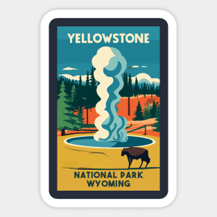 A Vintage Travel Art of the Yellowstone National Park - US Sticker